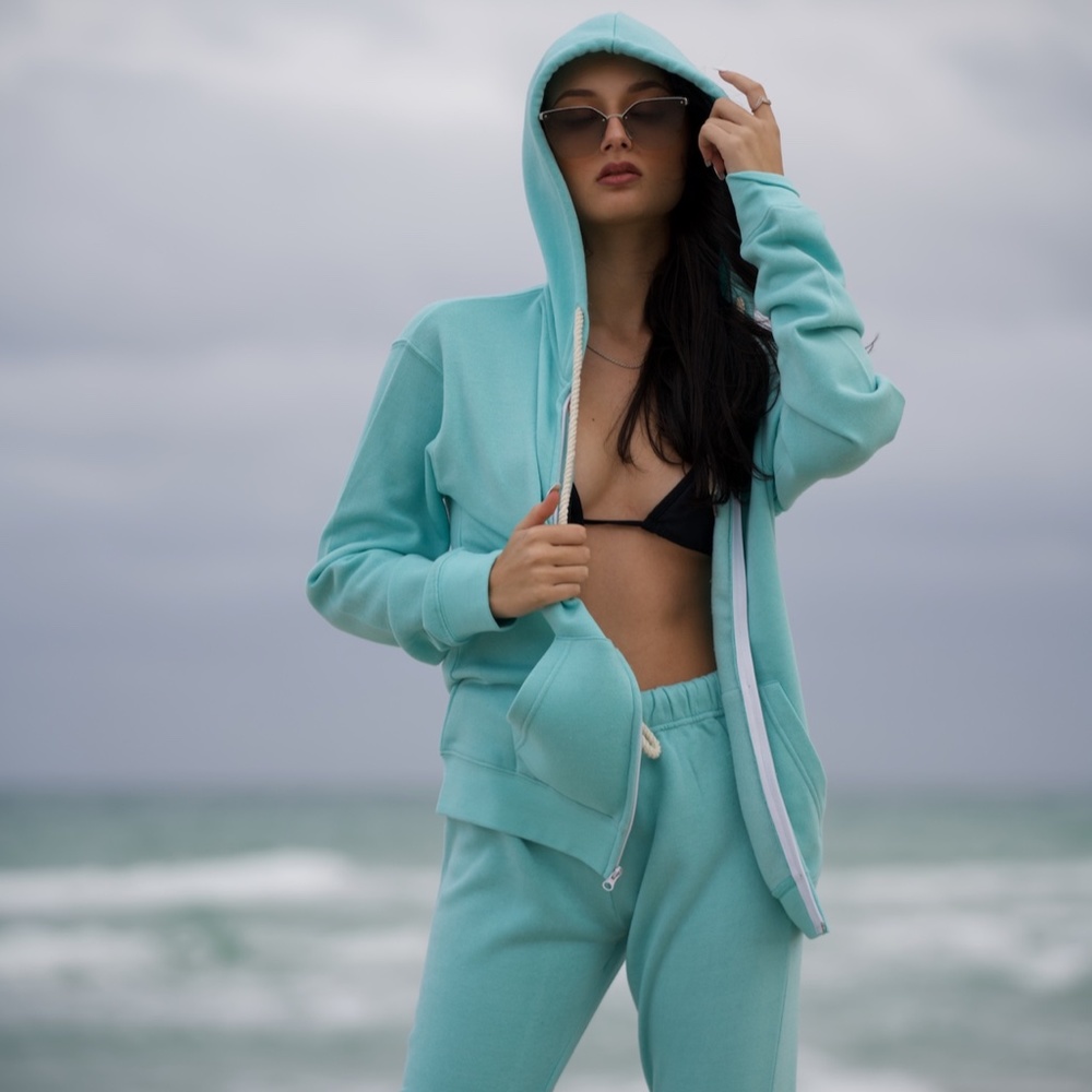 Aqua Tracksuit Set Hoodie And Joggers - Picture 7 of 8